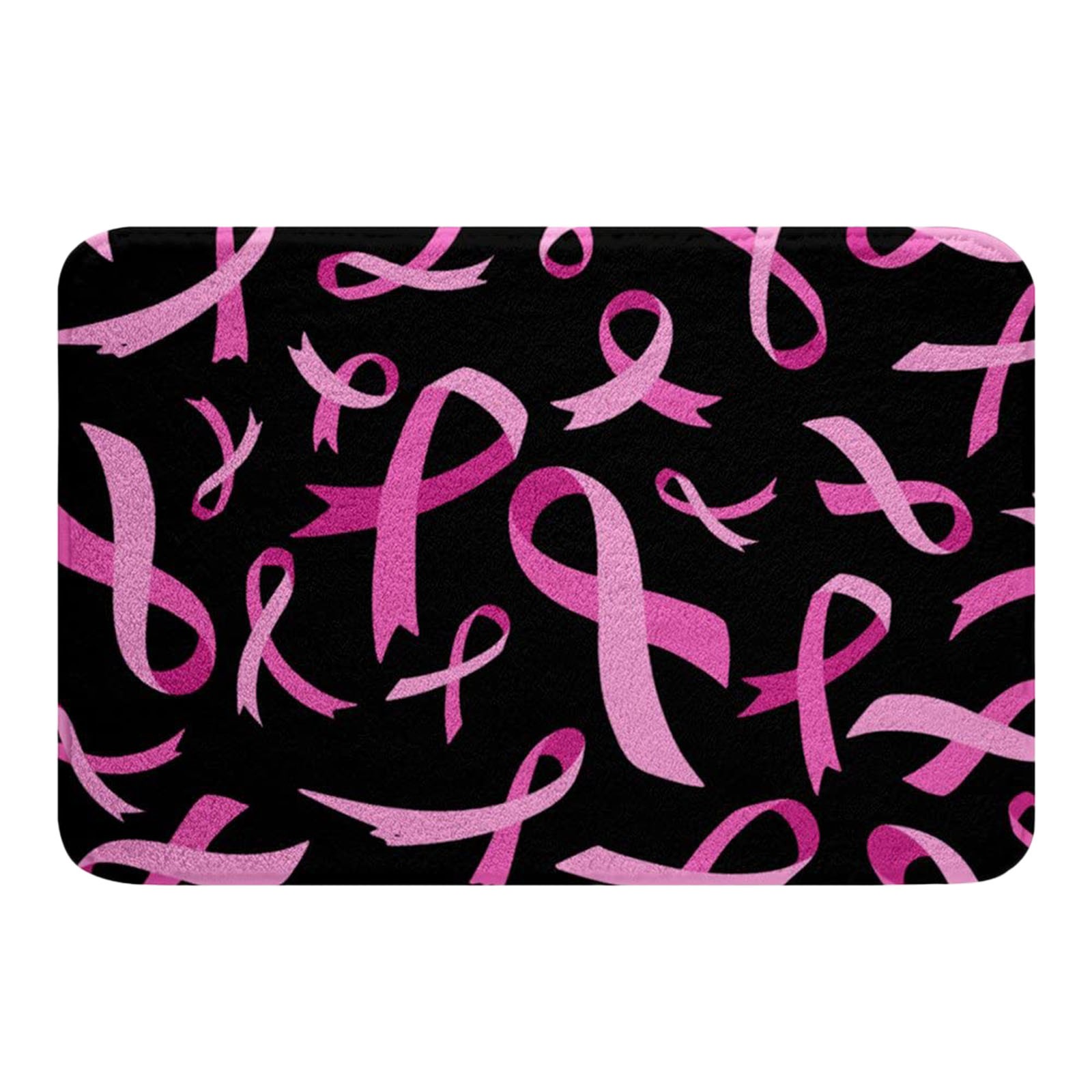 ASEIDFNSA PBreast Cancer Awareness Durable Dots on Underside, Machine Washable Machine Wash Dry Bathroom Rugs for Women Youth Gifts Cancer Door Mat Shaggy Water Absorbent Shower Pink